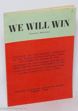 Cat.No: 318814 We will win (second edition). Statement by the Central Committee of the...