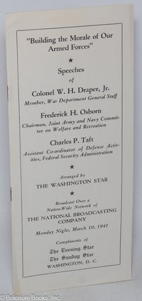 Cat.No: 319088 “Building the Morale of Our Armed Forces.” Arranged by the Washington...