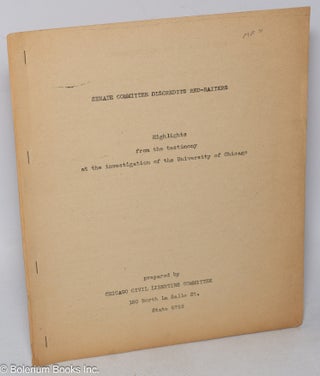 Cat.No: 319120 Senate committee discredits red-baiters Highlights from the testimony at...