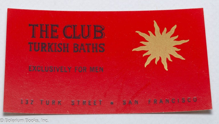 Cat.No: 319251 The Club Turkish Baths Exclusively for Men [business card] 132