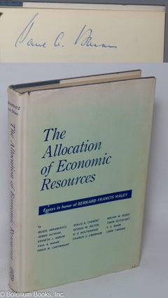 Cat.No: 319347 The Allocation of Economic Resources: Essays in honor of Bernard Francis...