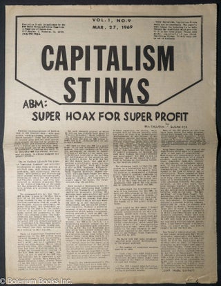 Cat.No: 319444 Capitalism Stinks. Vol. 1 No. 9, March 27, 1969. Bill Callison, Susan Ker