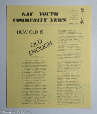 Cat.No: 319618 Gay Youth Community News: vol. 1, #5, Dec./Jan. 1979/80: How Old Is Old...