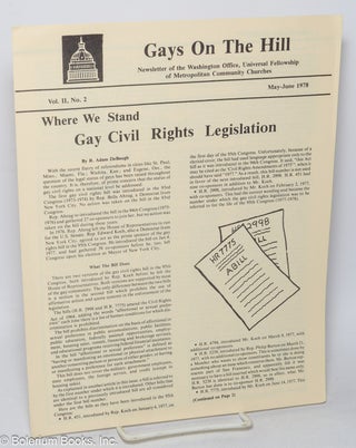 Cat.No: 319678 Gays on the Hill: newsletter of the Washington Office, Universal...