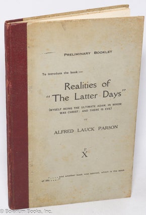 Cat.No: 319738 Preliminary booklet to introduce the book: Realities of “The Latter...