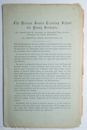 Cat.No: 319827 The Nassau Senior Training School for Young Servants (in connection with...