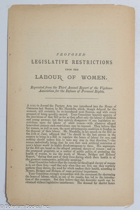 Cat.No: 319828 Proposed legislative restrictions upon the labour of women