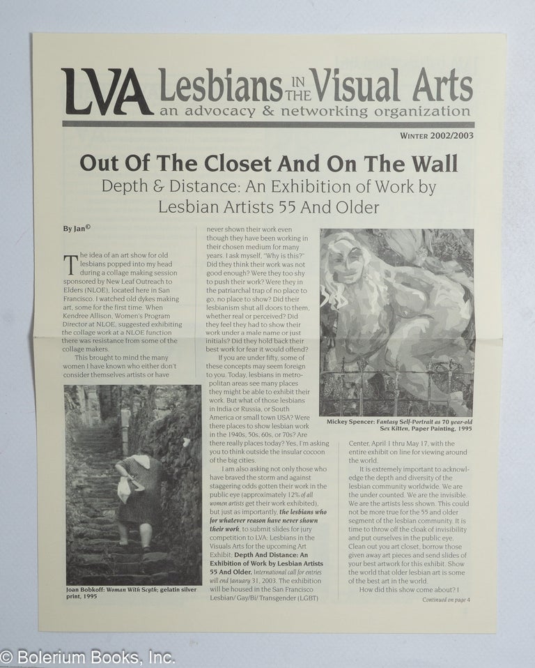 Cat.No: 319847 LVA: Lesbian Visual Artists, an advocacy & networking organization; Winter