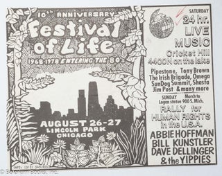Cat.No: 319868 10th anniversary Festival of Life, 1968-1978 Entering the 80s [handbill
