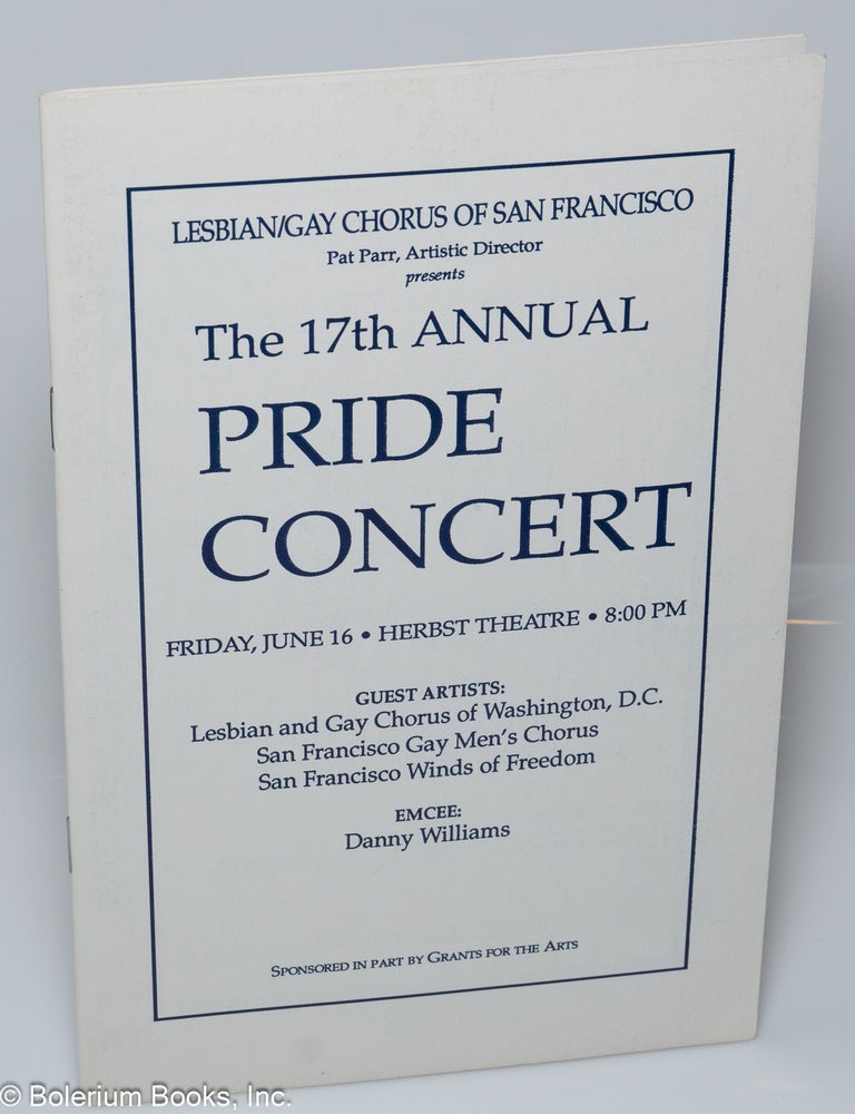 Cat.No: 319886 Lesbian/Gay Chorus of San Francisco, Pat Parr, Artistic Director, presents