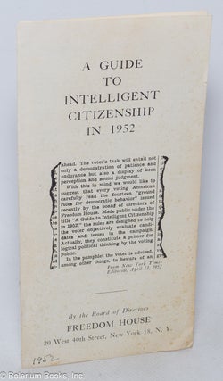 Cat.No: 319993 A Guide to Intelligent Citizenship in 1952