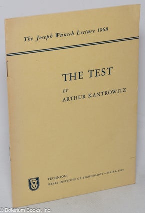 Cat.No: 319997 The Test. Arthur Kantrowitz