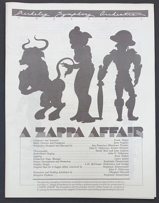 Cat.No: 320029 Berkeley Symphony Orchestra presents A Zappa Affair. Frank Zappa