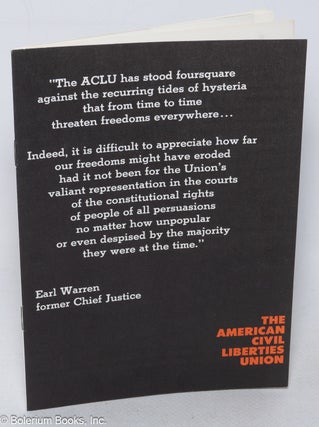 Cat.No: 320114 "The ACLU has stood foursquare against the recurring tides of hysteria...