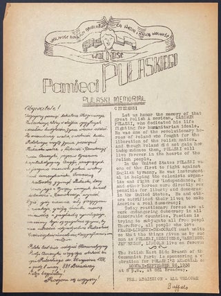 Cat.No: 320449 Pamieci Pulaskiego / Pulaski Memorial [handbill