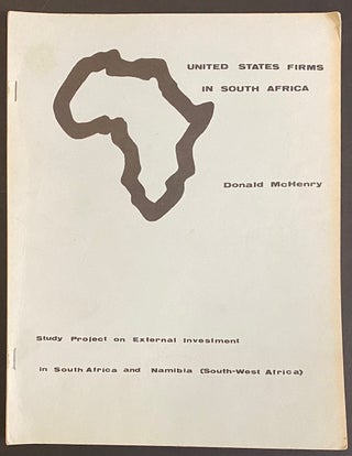 Cat.No: 320615 United States firms in South Africa. Study project on external investment...