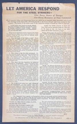 Cat.No: 320645 Let America respond for the steel strikers - Give every ounce of energy;...