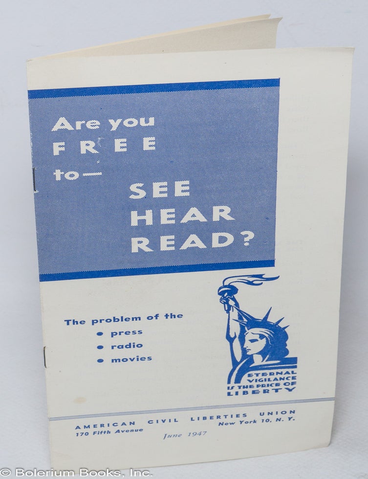 Cat.No: 320714 Are you free to - see, hear, read? The problem