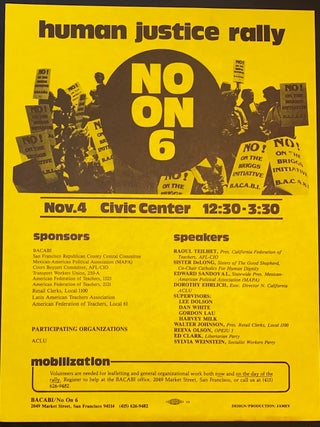 Cat.No: 320916 Human Justice Rally / No on 6 [handbill
