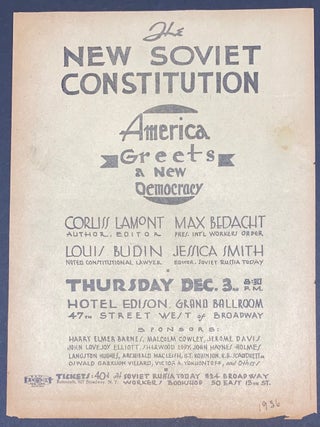 Cat.No: 321015 The New Soviet Constitution: America greets a new democracy [handbill
