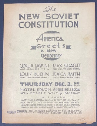 Cat.No: 321015 The New Soviet Constitution: America greets a new democracy [handbill