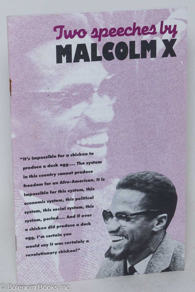 Cat.No: 32125 Two speeches by Malcolm X. Malcolm X.