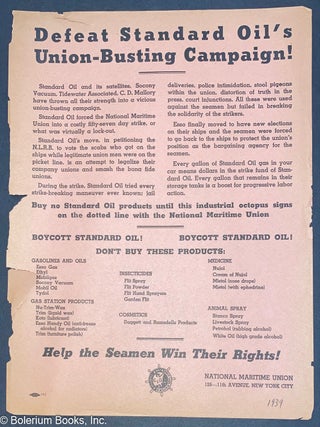 Cat.No: 321461 Defeat Standard Oil's union-busting campaign! [handbill