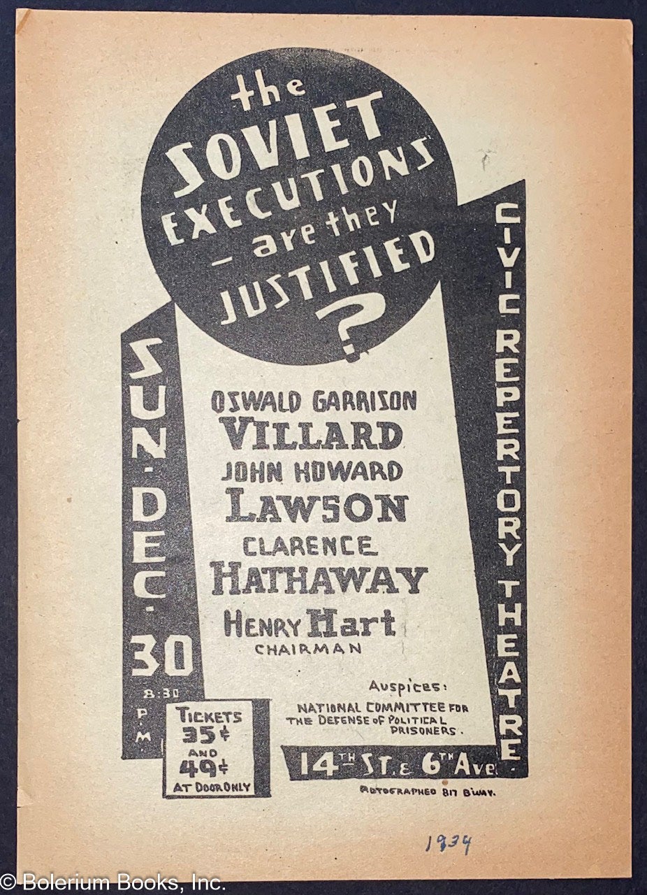 The Soviet executions - are they justified? handbill