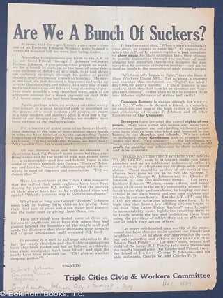 Cat.No: 321590 Are we a bunch of suckers? [broadside