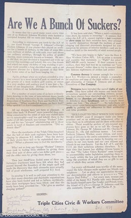 Cat.No: 321590 Are we a bunch of suckers? [broadside