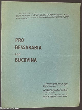 Cat.No: 321723 Pro Bessarabia and Bucovina