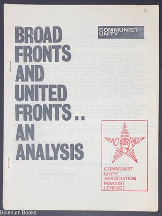 Cat.No: 321836 Broad Fronts and United Fronts... an analysis