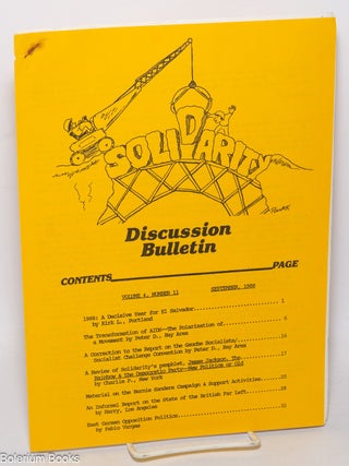 Cat.No: 322394 Solidarity Discussion Bulletin: Volume 4, No. 11, September, 1988