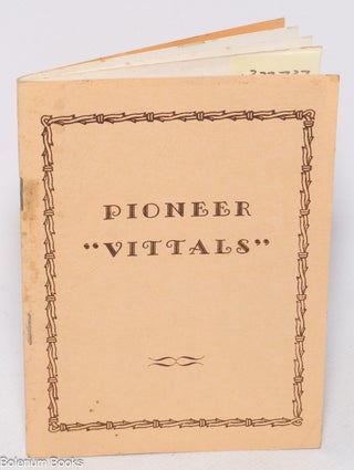 Cat.No: 322737 Pioneer "Vittals". Sarah Dougherty