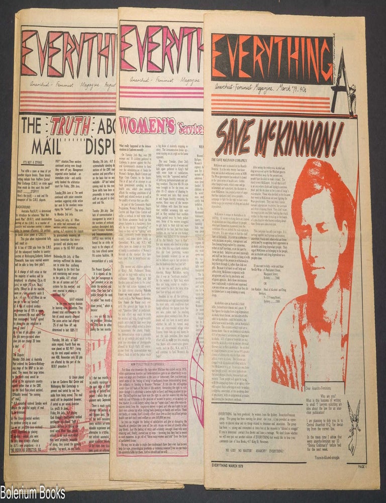 Cat.No: 323528 Everything; anarchist-feminist magazine [3 issues]