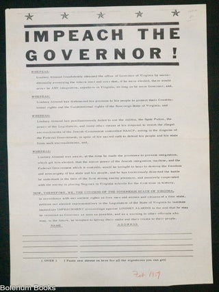 Cat.No: 323536 Impeach the Governor! [handbill