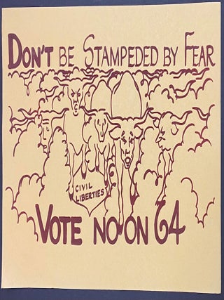 Cat.No: 323649 Don't be stampeded by fear. Vote No on 64 [poster