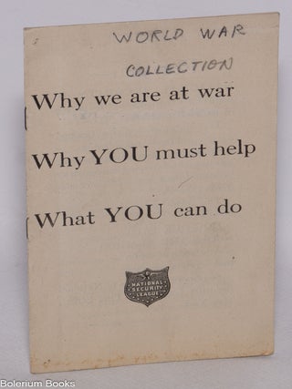 Cat.No: 324092 Why we are at war, why you must help, what you can do