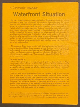 Cat.No: 324145 A Communist viewpoint: Waterfront situation