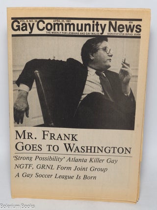 Cat.No: 325007 GCN: Gay Community News; the weekly for lesbians and gay males; vol. 8,...