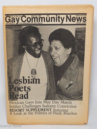 Cat.No: 325012 GCN: Gay Community News; the weekly for lesbians and gay males; vol. 8,...