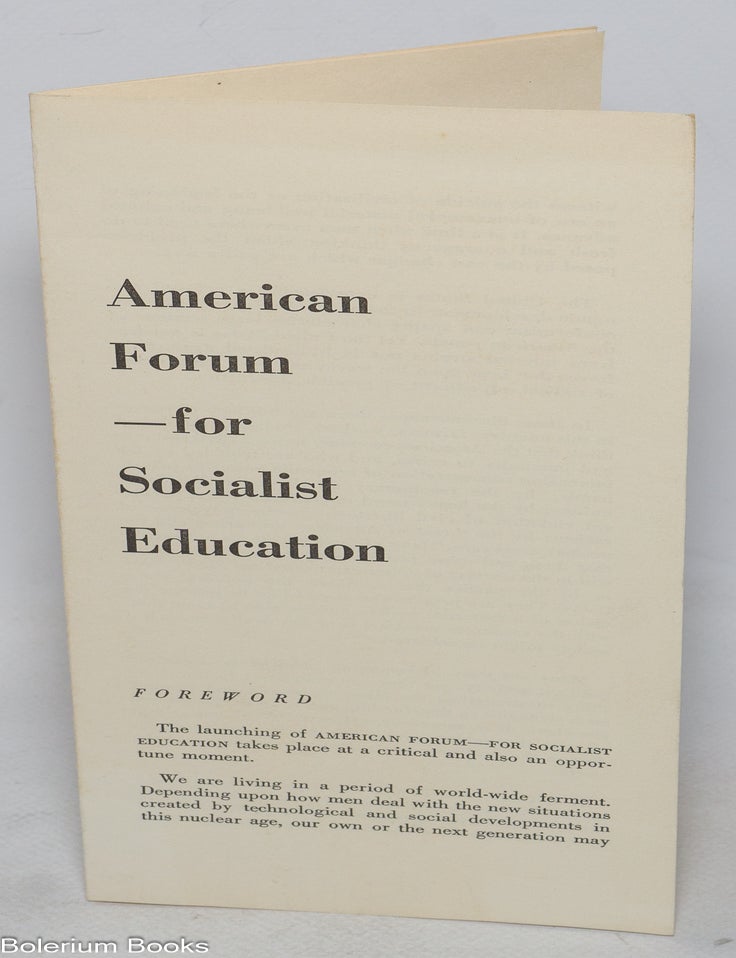 Cat.No: 325116 American Forum for Socialist Education