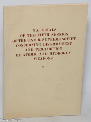 Cat.No: 325163 Materials of the fifth session of the USSR Supreme Soviet concerning...