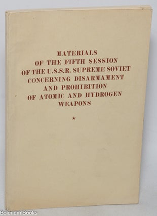 Cat.No: 325163 Materials of the fifth session of the USSR Supreme Soviet concerning...