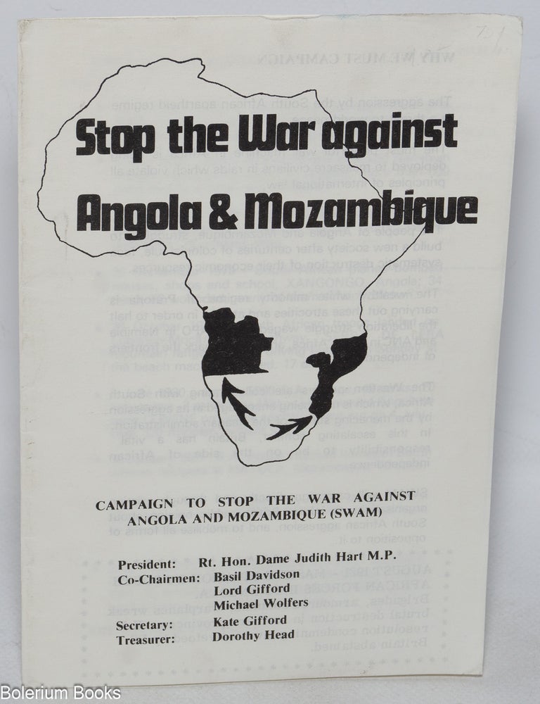 Cat.No: 325355 Stop the war against Angola & Mozambique