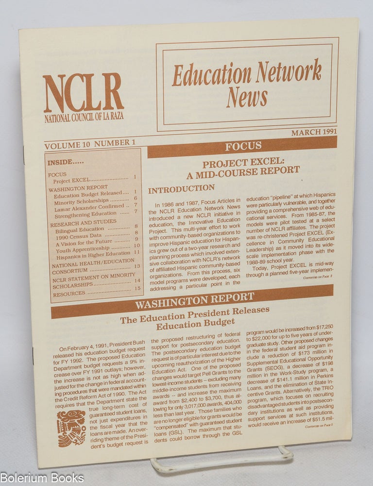 Cat.No: 325400 Education Network News: Vol. 10, No. 1, March 1991