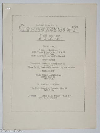 Cat.No: 325479 Oakland High School Commencement 1927