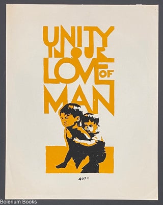 Cat.No: 325703 Unity in our love of man [screenprint poster