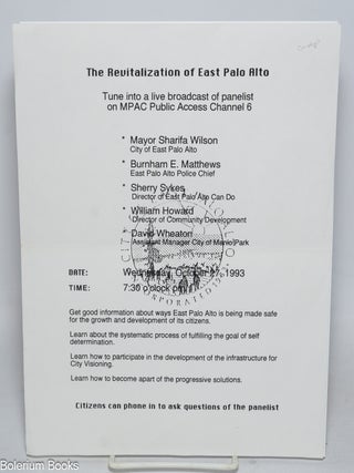 Cat.No: 325729 The revitalization of East Palo Alto [handbill