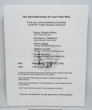 Cat.No: 325729 The revitalization of East Palo Alto [handbill